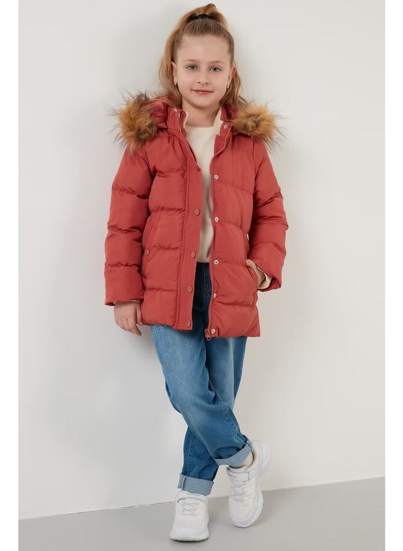 Lela Faux Fur Hooded Coat with Pockets Girls' Coat 6028720 - Image 3
